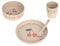 LÄSSIG Kindergeschirr Set (Teller, Becher, Schälchen, Löffel) ohne Melamin, BPA-frei, für Spülmaschine und Mikrowelle/Dish Set Happy Fruits Cherry