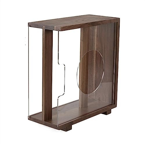 sjdoPulse Record Storage Shelf/Holder Vinyl Record Storage Holder,LP Record Storage Box with Solid Wood Frame,Vintage Album Holder,Dovetail Tenon Process,Vinyl Record Storage Cube DVD/CD Rack