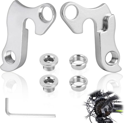 IKOPFLN 2 Stück fahrrad aufhängung Bike Gear Hanger Ersatz Fahrrad Schaltauge, Gear Mech Schaltauge,Bike Schaltwerk Hanger, Bike Schaltwerk Aufhänger, mit Muttern für Fahrrad Bikes Radfahren