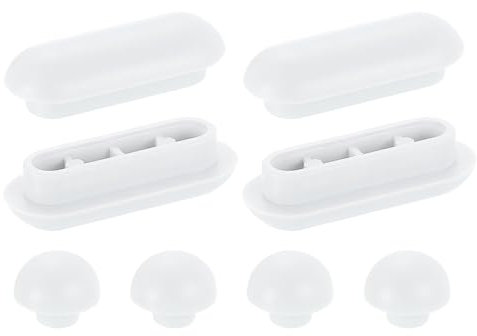 sourcing map 4Set Toilet Seat Buffer, Anti-Slip Plastic Toilet Seat Bumper Kit, Universal Buffer Toilet Lid Rubber Bumpers for Home Hotel, White