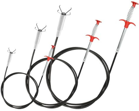 3 Pz Pinza Stura Lavandini e Scarichi, 90/160/200 cm Sonda Sturatubi Professionale, Pinza Telescopica Prendi Oggetti Flessibile, Spirale Pulizia Tubi, Stura Tubi di Scarico Doccia Cucina Bagno Fogne