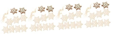 PRETYZOOM 4 Set Pendente Fiocco di Neve Spray da Neve per Albero di Natale Ornamenti Decorativi Autunno Arredamento Adesivi per Finestre Natalizie All'aperto Nevicare Bosso 30 Pezzi*4