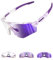 Winyoher Fahrradbrille Damen Selbsttönend,Photochrom Rahmen,Schnelle Sport Brille Sonnenbrille Herren, UV400 Laufbrille Für Beachvolleyball, Radfahren - Lila