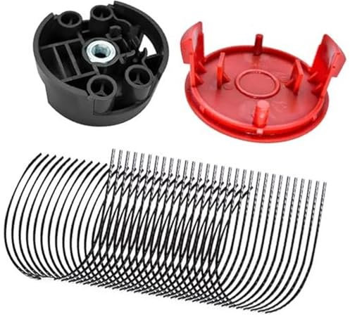 Jodriva F016800431 Trimmerfaden, for Bosch, AFS 23 bis 37 Freischneider, Rasentrimmer-Spulenfaden mit F016F04841 Spulenabdeckung, F016F04839 Basis, 37 cm × 3,5 mm (30 Fäden, 1 Abdeckung, 1 Basis)