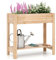 COSTWAY Cama de Jardín Elevada de Madera con Patas 81 x 38 x 77 cm, Huerto Urbano, Jardinera Elevada con Estante, Drenaje, Caja de Plantación, Jardineras Altas Exterior para Terraza Exterior, Natural