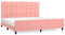 Struttura letto 200 x 200 cm con testiera in velluto rosa – Letto matrimoniale di lusso per camera da letto, testiera elegante e telaio stabile, design moderno per la ricreazione
