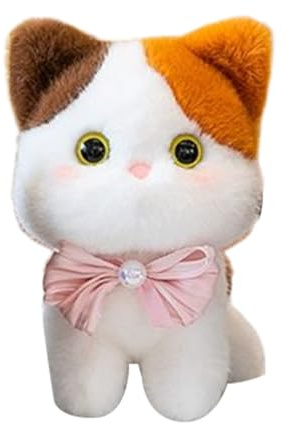Honhoha Peluche De Gato | Suave Gatito de Dibujos Animados con Cascabel - Juguetes De Peluche para Mascota,para Niños, Regalo Navidad Cumpleaños Pascua, Colección, Decoración Hogar Sofá