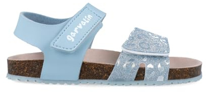 Garvalín Bio Sandalen mit Leopard, mehrfarbig, für Kinder, Hellblau A880, 26 EU