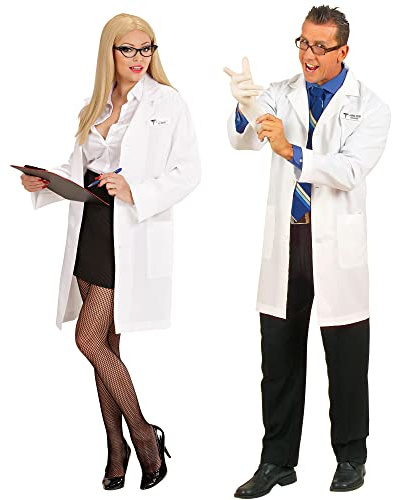 W WIDMANN MILANO Party Fashion - Frauenarzt Kostüm | Weißer Kittel für Arzt-, Doktor- oder Sexualforscher-Verkleidung, für Karneval und Mottoparty