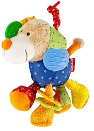SIGIKID 40099 Aktiv-Hund Baby Activity PlayQ Mädchen und Jungen Babyspielzeug empfohlen ab Geburt mehrfarbig, 6 x 15 x 20