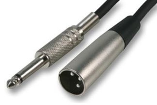 1m 6.35mm ¼” Mono Jack Plug to XLR Male Cable - 3 Pin Audio Microphone Amp Lead - Loops
