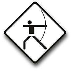 Aufkleber/Sticker Bogenschütze Bogenschießen Schützen Jagdsport 7x7cm A1308