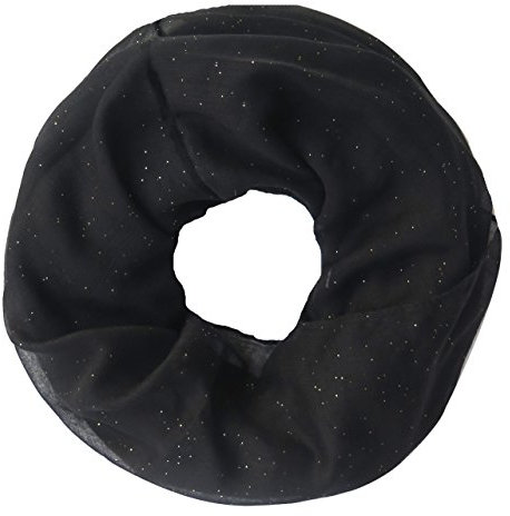 Lina & Lily Damen Loop Schal Rundschal Schlauchschal Glitzer (Schwarz)