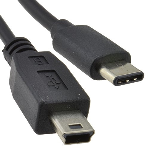 kenable USB Type C Male Plug to MINI B Data Sync & Charge Cable Black 1m [1 metres]