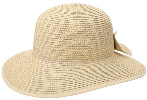 Lierys Chapeau Vanima avec Nœud Femme - Made in Italy de Soleil d'été pour Le Jardin Passepoil Été Printemps-été - Taille Unique Nature-Beige