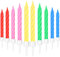 Blulu 50 Stück Kuchen Kerzen in Halterungen Metallisch Kuchen Cupcake Kerzen Kurze Dünne Kuchen Kerzen für Geburtstag Hochzeit Party Kuchen Dekorationen (Farbe Set 2)