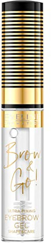 Eveline Cosmetics Brow & Go! Transparenter Augenbrauengel mit Hyaluronsäure und Panthenol für natürliche volle Brauen
