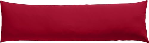 REDBEST Seitenschläferkissenbezug Single- Jersey San Francisco, Bordeaux Größe 40x200 cm - weiche Qualität, bügelfrei, praktischer Reißverschluss, 100% Baumwolle