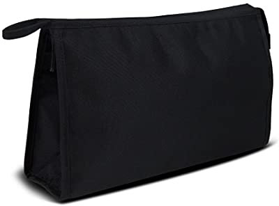 Kinston Große wasserdichte Kulturtasche aus Textil, Kosmetiktasche für Reisen - Schwarz, Kulturbeutel Organizer