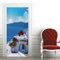 A.Monamour Türtapete Selbstklebend Türfolie Türposter 3D Insel Santorini In Griechenland Naturlandschaft Vinyl Folie Türdeko Tapete Wandbild Türaufkleber Türtattoo 90x200cm