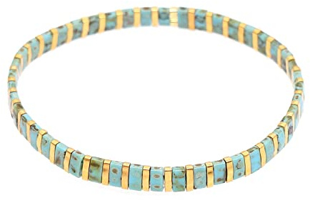 Townshine Miyuki - Pulsera elástica de cuentas bohemias multicolor para mujer