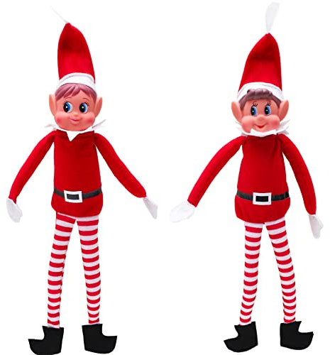 Toyland® Elves Behavin Badly – 2er-Set – 30,5 cm große Elfen-Weibchen und Elfen-Stofftiere mit Langen Beinen, weichem Körper und Vinylkopf – Weihnachtsspielzeug