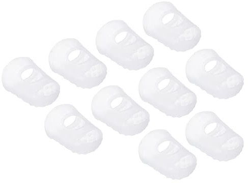 PATIKIL 0.79 30Pack Gummi Fingerspitze Silikon Daumen Fingerkuppen Schutz Abdeckungen Polster Fingerhut für Gitarre Spielen Büro Zählen Nähen Klar Mittel Größe