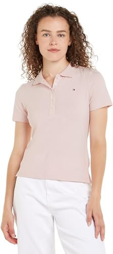 Tommy Hilfiger 1985 Slim Pique Polo SS WW0WW37823 Manches Courtes, Rose (Whimsy Pink), XXS Femme