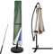 wiipara Parasol Cover with Rod, Parasol Protective Cover fit for Waterproof UV-Block Windproof Large Umbrella Cover with Zip and Storage Bag for Garden Outdoor (Green, 170x25(top) x35(bottom) cm)