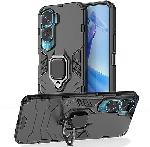 NOVAGO Compatible avec Honor 90 Lite 5G - Coque Résistante Anti Choc avec Anneau Bague Anti Chute/béquille