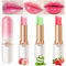 Set de 3 labiales de gelatina, bálsamo labial con cambio de color de fruta, maquillaje labial hidratante de melocotón, aloe vera y fresa (3PCS)