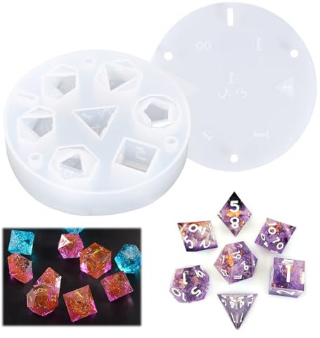 Silikonform Epoxidharz Formen Silikon Silikonform Würfel Resin Silikonform 7 Formen Resin Mold für die Herstellung verschiedener Würfel