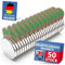 REORDA Neodym Magnete [STARKER 3M KLEBER] Maxi-Pack 50 Stück (10x1mm) | mit 3m Magnet klebepads | Powermagnete für Gewerbe, Whiteboard, Fotos & Kühlschrank