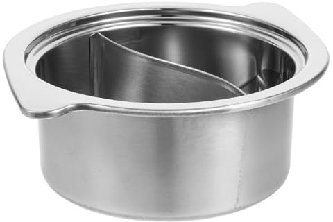 Gatuida Stainless Steel Divided Hot Pot with Lid Japanese Style Dual Section Soup Pot for Cooking Boiling Portable Nonstick Capacity