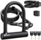 Sportneer Bike Lock, 18mm Heavy Duty Bike U Lock Plus Size with 6Ft/1.8M High Security Steel Cable&Adjustable Mounting Bracket&Key Anti Theft Secure Locks for Bikes, 6 x 4 in