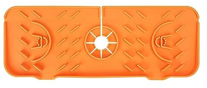 Rejilla de silicona para lavaplatos, alfombrilla de silicona para grifo de cocina y baño, rejilla de secado (naranja, talla única)