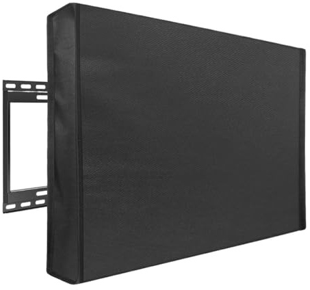 SHENJMAI Outdoor TV Cover Outdoor TV Cover Screen Dustproof Waterproof Cover Set Cover Oxford Television Case TV(Black,50-52inch)