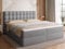 BROMARKT Boxspringbett Detroit 180x200 cm - Doppelbett mit Bonell Matratze - Modern Boxspringbett - Polsterbett mit Bettkasten und Gepolsterte Kopfstütze Grau