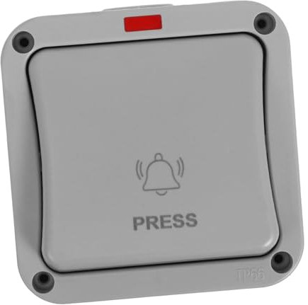 KICHOUSE Interruptor de Contacto Momentáneo para Exteriores Pulsador de Pared para y Baños para Sistemas de Control de y Timbres