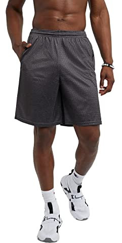 Champion Herren Dlouhé síťové šortky kapsami Athletic Shorts, Granit Heather-407q88, L EU