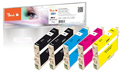 Peach E61 Spar Pack Plus Druckerpatronen (2xBK, C, M, Y) ersetzt Epson T0611, T0615, C13T06154010 für z.B. Epson Stylus D 68, Epson Stylus D 68 PE, Epson Stylus D 88, Epson Stylus D 88 PE