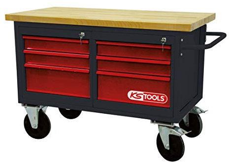 KS Tools 865.0011 Fahrbare Werkbank mit 6 Schubladen