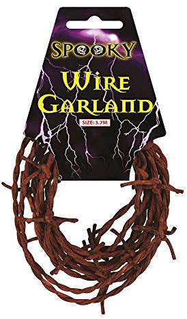 Ghirlanda di halloween di finto filo spinato arrugginito, 3,7 m