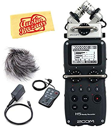 Zoom H5 Handy Recorder Bundle with Zoom APH-5 Accessory Pack and Austin Bazaar Polishing Cloth