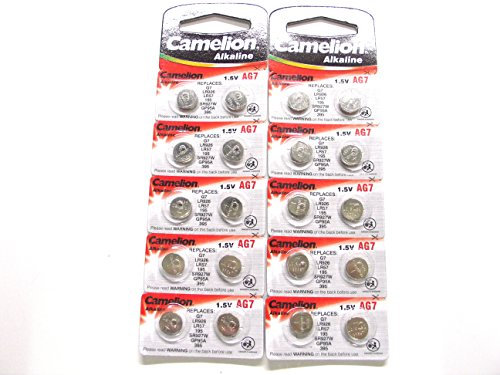 20 Camelion AG7 / LR57 / 195 / 395 Knopfzelle Alkaline Alkali Batterie, 10-er Pack, Lange Haltbarkeit (Haltbarkeitsdatum markiert)