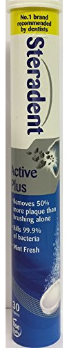 THREE PACKS of Steradent Active Plus 30 Tablets
