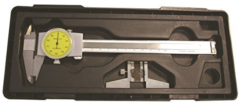 CNC QUALITÄT Calibrador de relojes de 150 mm con tope de profundidad en juego – lectura de 0,01 mm
