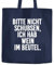 Jutebeutel Bitte nicht schubsen ich habe Wein im Beutel Baumwolltasche Stoffbeutel Tragetasche Moonworks® navy 2 lange Henkel