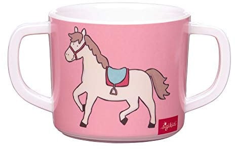 sigikid 25102 Melamintasse Pony, Hoppe Dot Mädchen empfohlen ab 36 Monate rosa/weiß