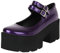 Etebella Damen Mary Jane Plateau Gothic High Heels Pumps mit Blockabsatz und Riemchen Lack Schuhe (Lila,36)